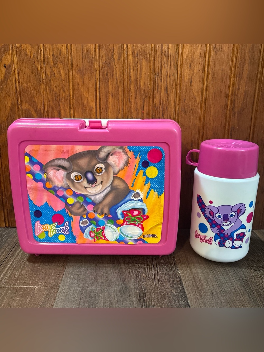 Lisa Frank Bright Pink Koala Lunch Kit with Thermos